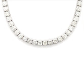 4PT- 13.63 CT. Tennis Necklace 14K White Gold (4 Prong) - White Carat - USA